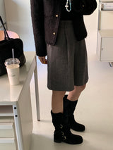 [MADE] Fidic Wool Herringbone Bermuda Pants