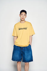 25SS ワイドベーシックデニムショートパンツ ブルー