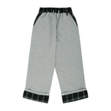 ロールアップチェックスウェットパンツ - グレー