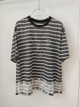 Lace Stripe Mix Slim Fit T-Shirt
