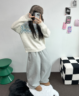 フリースピカブル ❤‍🔥M-XL❤Bベーシックワイドロングパンツユニセックス🩶2カラー
