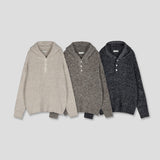 LMN St. 3 Button Alpaca Hooded Knitwear (3 colors)