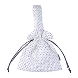 One Handle String Bag_Mini Dot White