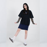 4スターアートワークTシャツ (ブラック)