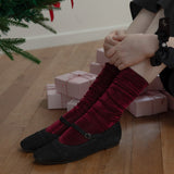 ベルベットミドルソックス (BURGUNDY)