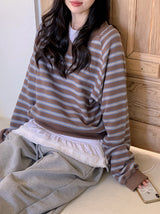 WT Lace Frill Layered Long Sleeve T-Shirt (2color)