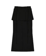Layered Wool Skirt / Black