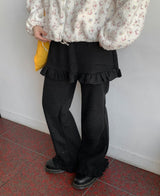 Beaunish Frill Layered Banding Skirt Pants