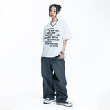 Washed Crop Lettering Short Sleeve - WHITE