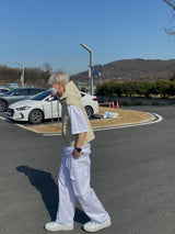 メイククロップフードレザーベスト　３色