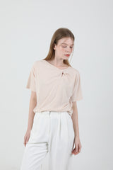 モダンスリットシャーリングTシャツ Beige