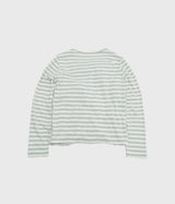 [fiebre]  フリルストライプロングスリーブTシャツ グレー