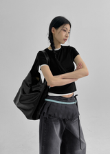 [MADE] ダビパテンセルラウンド半袖Tシャツ (Tencel 92%)