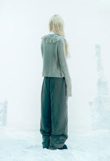 Fleece Lined Nylon Pants / Charcoal