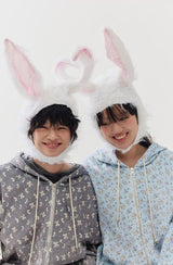 rabbit fluffy pants grey