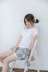 ナポレオン ボタン Tシャツ(white)
