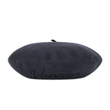 VARZAR Cursive Logo Wool Beret / Gray