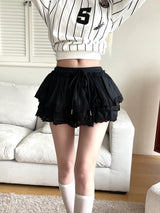 1458. Coloring lace cancan mini sk (3color)