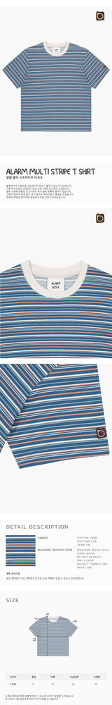 ALARM マルチストライプTシャツ BLUE_MAN