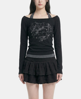 Yvette Halter Graphic Layered Top