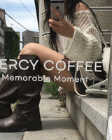 Washing leather buckle long boots