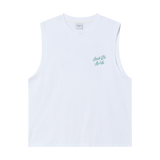 25SS SCRIPT LOGO OUTLINE SLEEVELESS WHITE