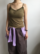 Otti frill button sleeveless top (3color)