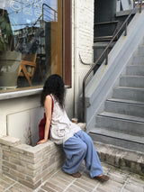 Seersucker Elastic Waist Pants