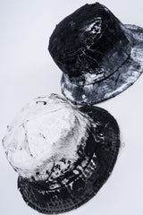 BBD Smoke Painted Custom Denim Bucket Hat (White)