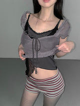 lud double lace top(3color)