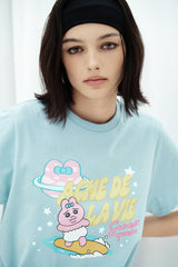 25SS WOMAN SURFING OPANCHU USAGI STANDARD SHORT SLEEVE T-SHIRT SKYBLUE