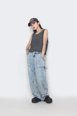 ニットウェアオーバーサイズスリーブレスTシャツ