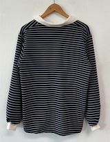 BIG COLLAR OVER MOXY ストライプルーズ長袖Tシャツ💙🩵🤎❤4COLOR