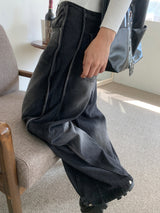 Dual Switch Gradient Flap Pocket ツーウェイスナップワイドパンツ (3 Colors)
