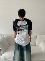 アーロンエブリーラグランショートスリーブTシャツ