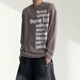 St レタリング ルーズフィット ニット ロングスリーブ Tシャツ