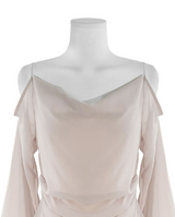 romang drape cut off-shoulder bl tie set
