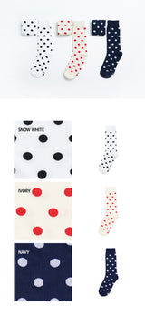 [3PACK] 1507 UNISEX DOT BASIC SOCKS - middle dot snow white colorpack