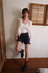 Open sheer blouse_ivory