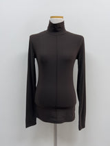 [Brushed Lining] Tie Pintuck Turtleneck T-Shirt