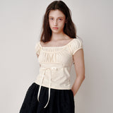 Eyelet Layered T-shirt (Yellow)