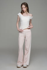 Soft blend layered top, White