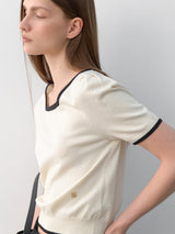 (Z-T-6845)EDITH VOLUME HALF SLEEVE KNIT