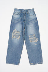 Brivan distressed wide denim
