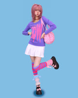キッチュ パープルピンク ニーソックス