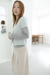 shell button short sleeve knit cardigan(3colors)