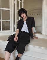 Lux stripe bermuda slacks