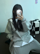 SHEEP FLEECE🐑PIGMENT STRAP RIVET BALLOON LONG PANTS💙🩶🤍3COLOR