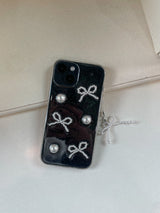 [made] Pearl Ribbon Ballet Core Glitter Resin Cell Phone Case