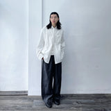 Textured Stripe Drop-Shoulder Shirt